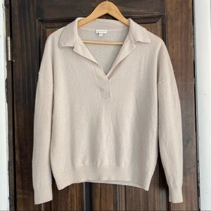 Garnet Hill Cashmere Polo, size M, 100% cashmere